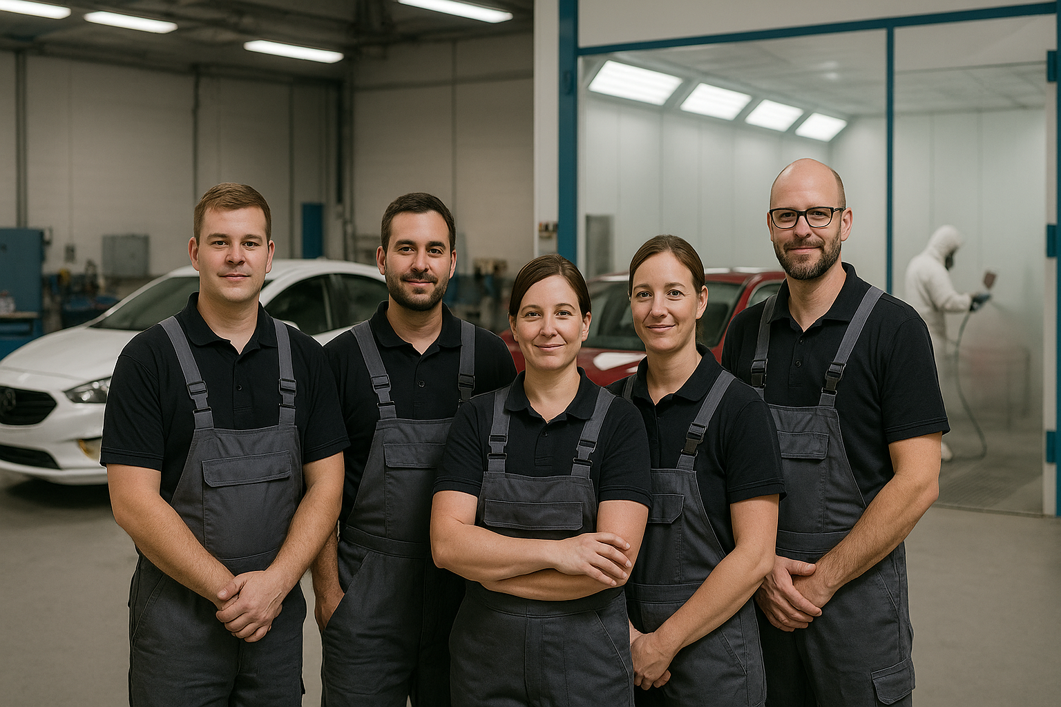 Team von AC Car Paint in der Werkstatt